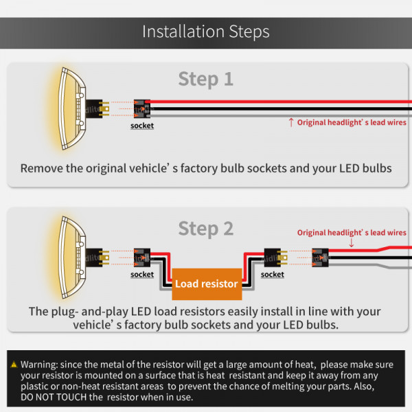 Resistor for LED Car bulbs H8, H11 (6 ohm resistance