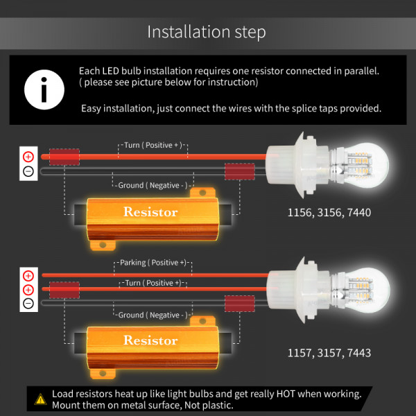 2 PC Auto Canbus annuleur d'erreur décodeur résistance de charge LED 25W 25  Ohm Geen