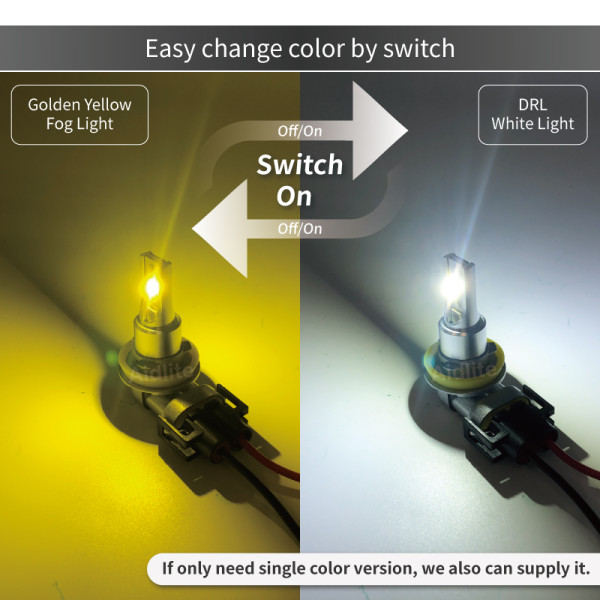 LBH11 C1604WY 12V Dual Color LED Fog Driving Bulb DRL H11 H8 H9 H16 LBH11 C1604WY 12V Dual Color LED Fog Driving Bulb DRL H11 H8 H9 H16